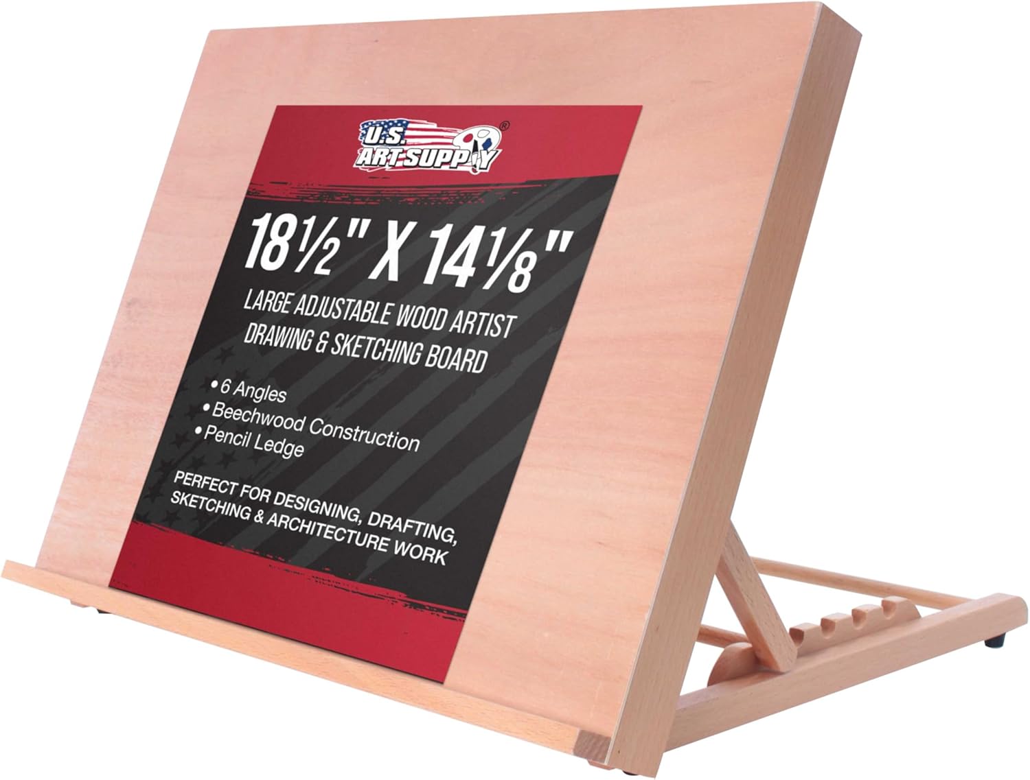 U.S Ar Suppl Larg 18-1/2inc 14-1/8inc (A3 Woode Drawin Board Adjustabl Tabl To Ease fo Paintin an Drawin Draftin Boar wit Angles Penci Ledge