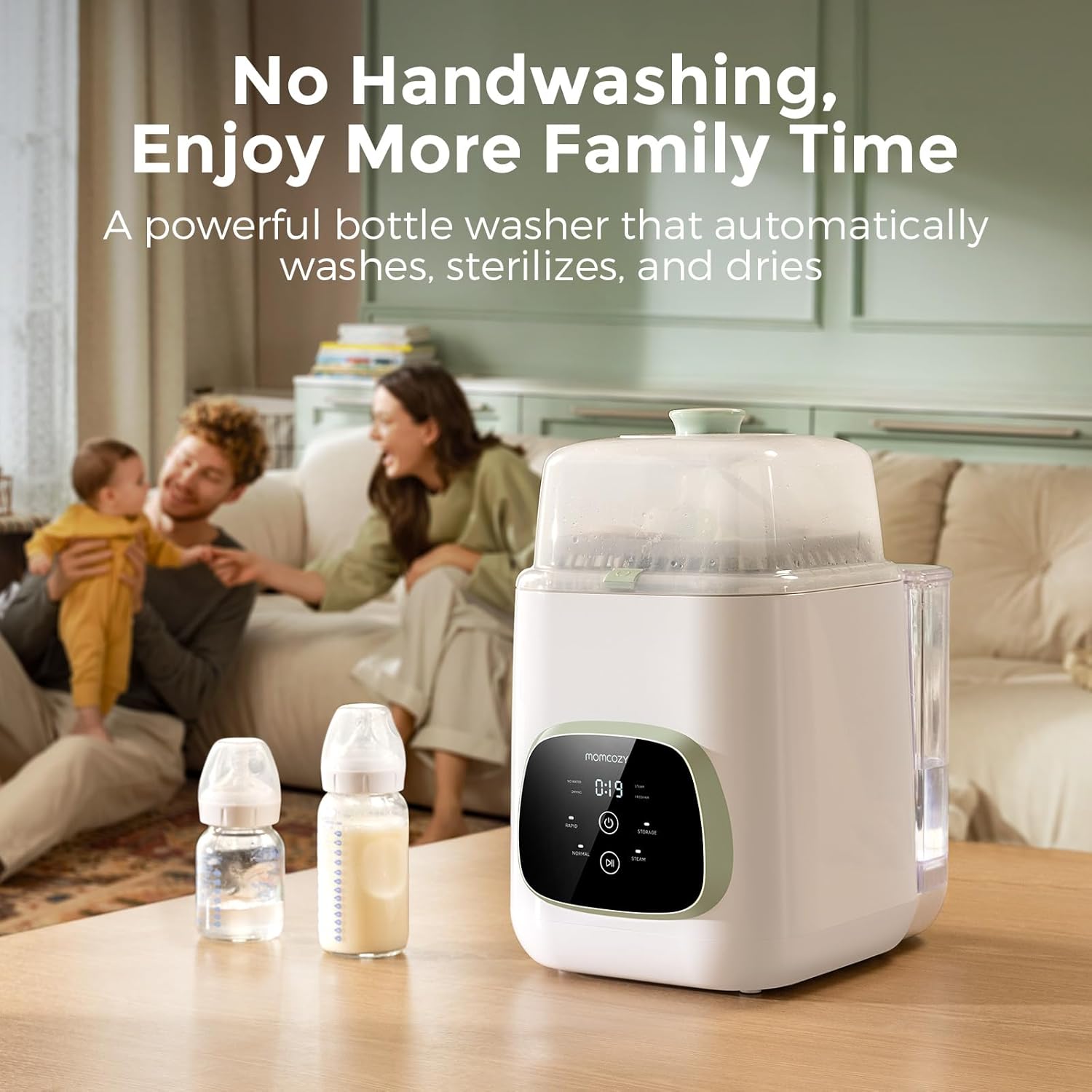 KleanPa Pr Bab Bottl Washer Sterilize Drye All-in-On Cleanin Machin fo Bottles Pum Part Bab Essential Time-Savin Effortles Care