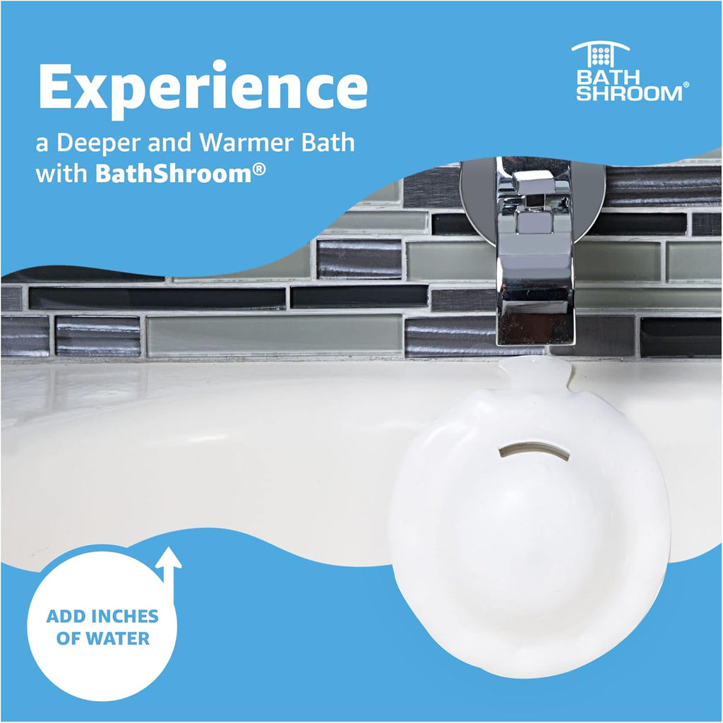 BathShroo BTHSH62 Overflo Drai Cove fo Fulle an Warme Baths White
