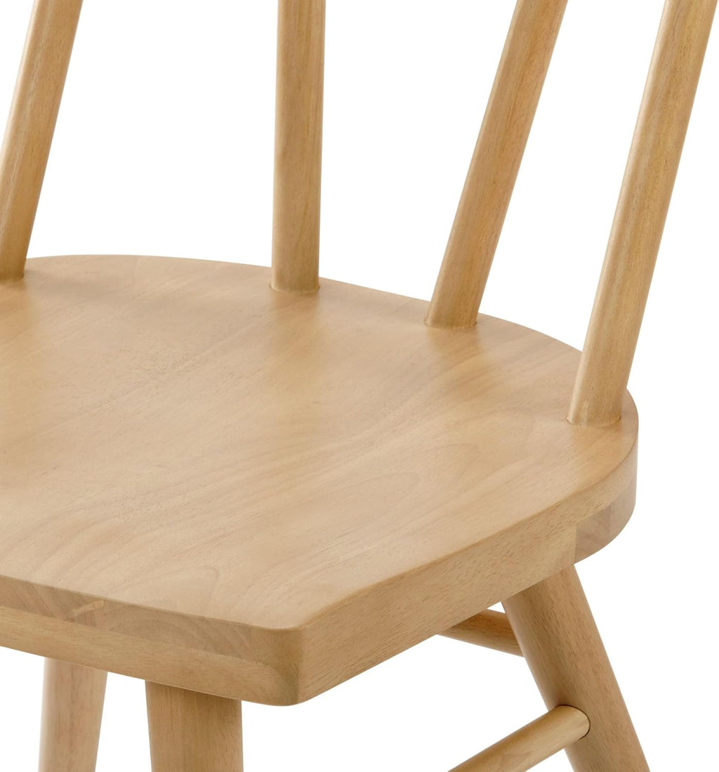 Plank+Beam Solid Wood Classic Farmhouse Chair, Windsor Dining Chair, Pack of 2, Blonde