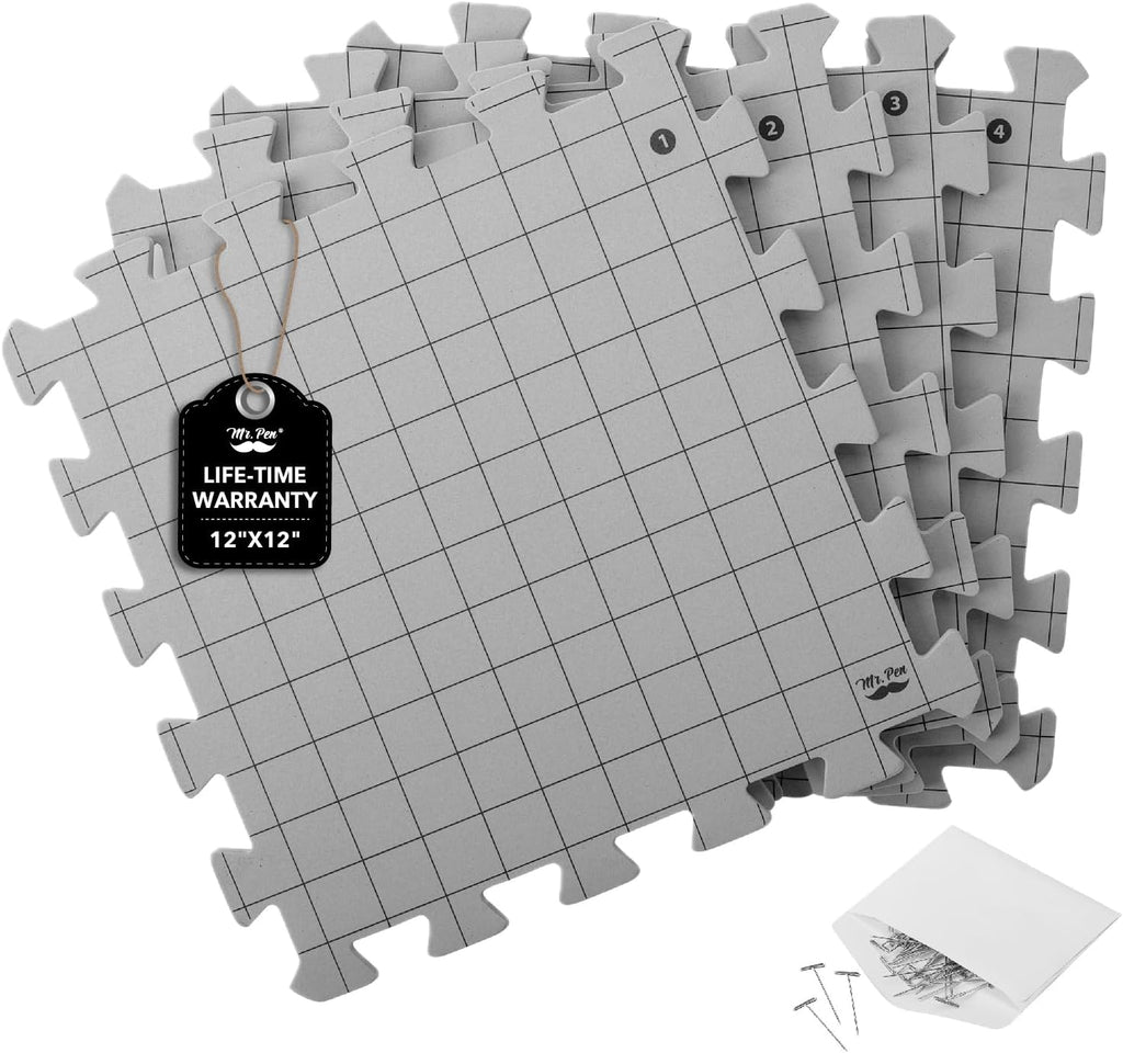 Interlockin Blockin Mats 12¡±x12¡± Pack Blockin Mat fo Knittin Croche Project wit 5 T-Pins Knittin Blockin Mat an Pins Croche Blockin Boar fo Crocheting