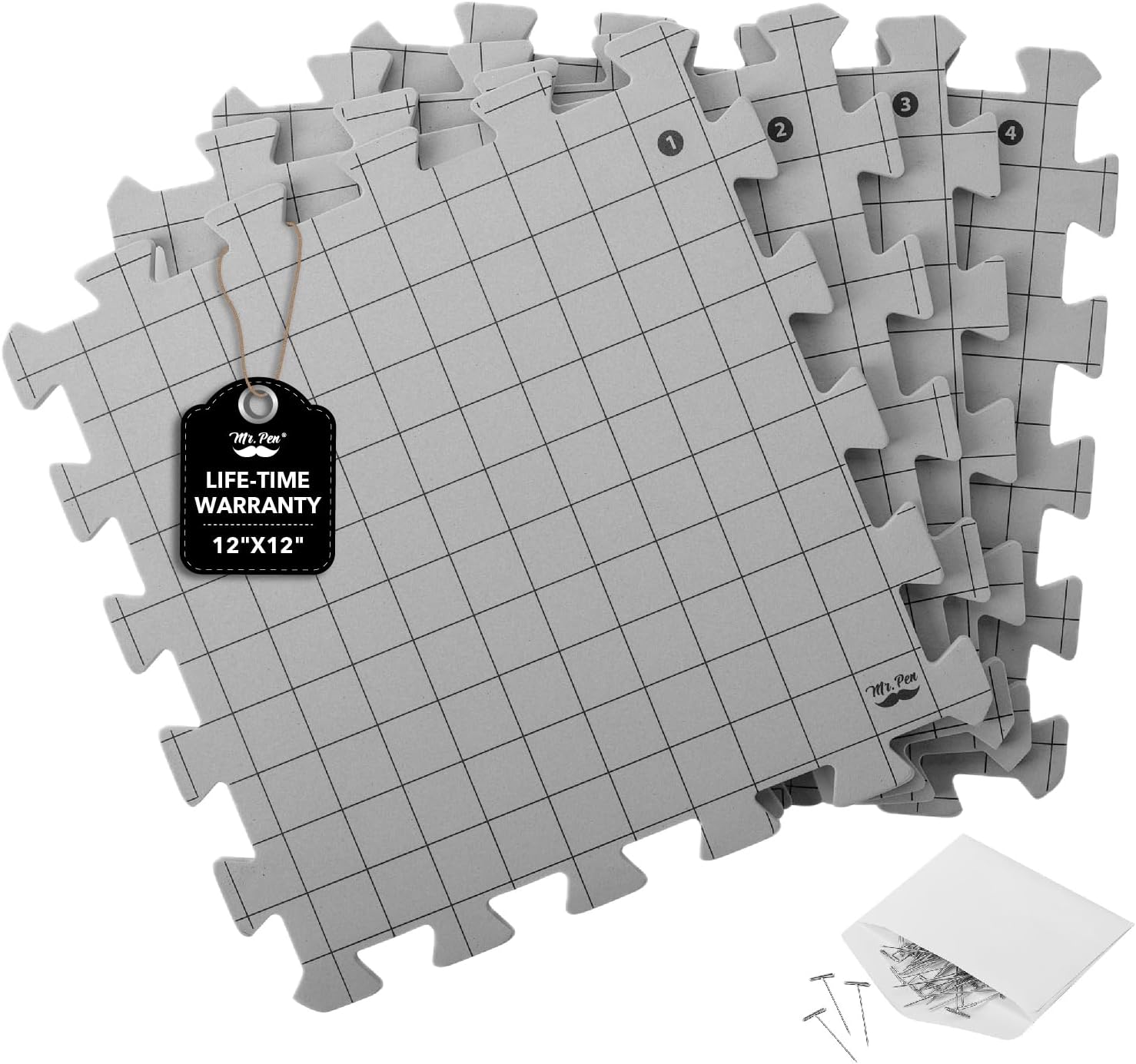 Interlockin Blockin Mats 12¡±x12¡± Pack Blockin Mat fo Knittin Croche Project wit 5 T-Pins Knittin Blockin Mat an Pins Croche Blockin Boar fo Crocheting