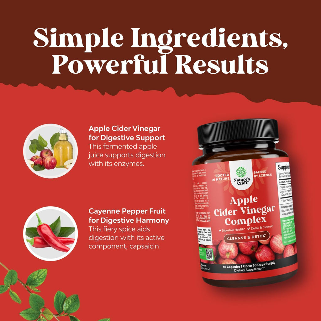 Cleansin Appl Cide Vinega Capsule AC Cleans an Deto Pill fo Gu an Digestiv Healt wit Slimmin Cayenn Extr Strengt AC Capsule fo Gu Cleans an Ful Bod Deto (3 Servings)