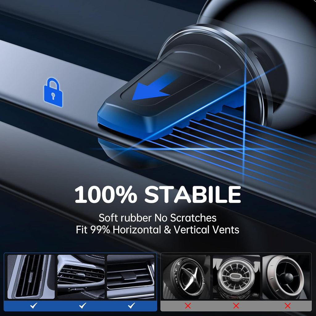 Magneti Phon Holde fo Car Supe Stron Magne Phon Holde Moun Ai Ven 360 Rotatabl Cel Phon Holde Moun fo Ca Compatibl iPhon 1 1 1 1 1 1 1 Pr Max X XR,Android