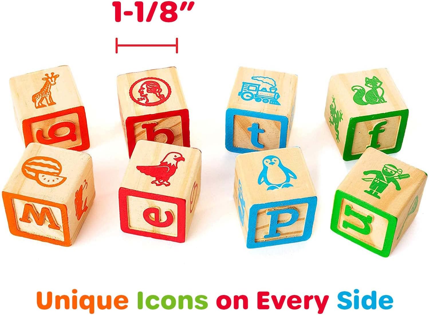 Buildin Block fo Toddler 1- Year Old 3 Larg Stackabl Woode Bab Block wit Alphabe an Numbe Icon o Ever Side To Wago Included?
