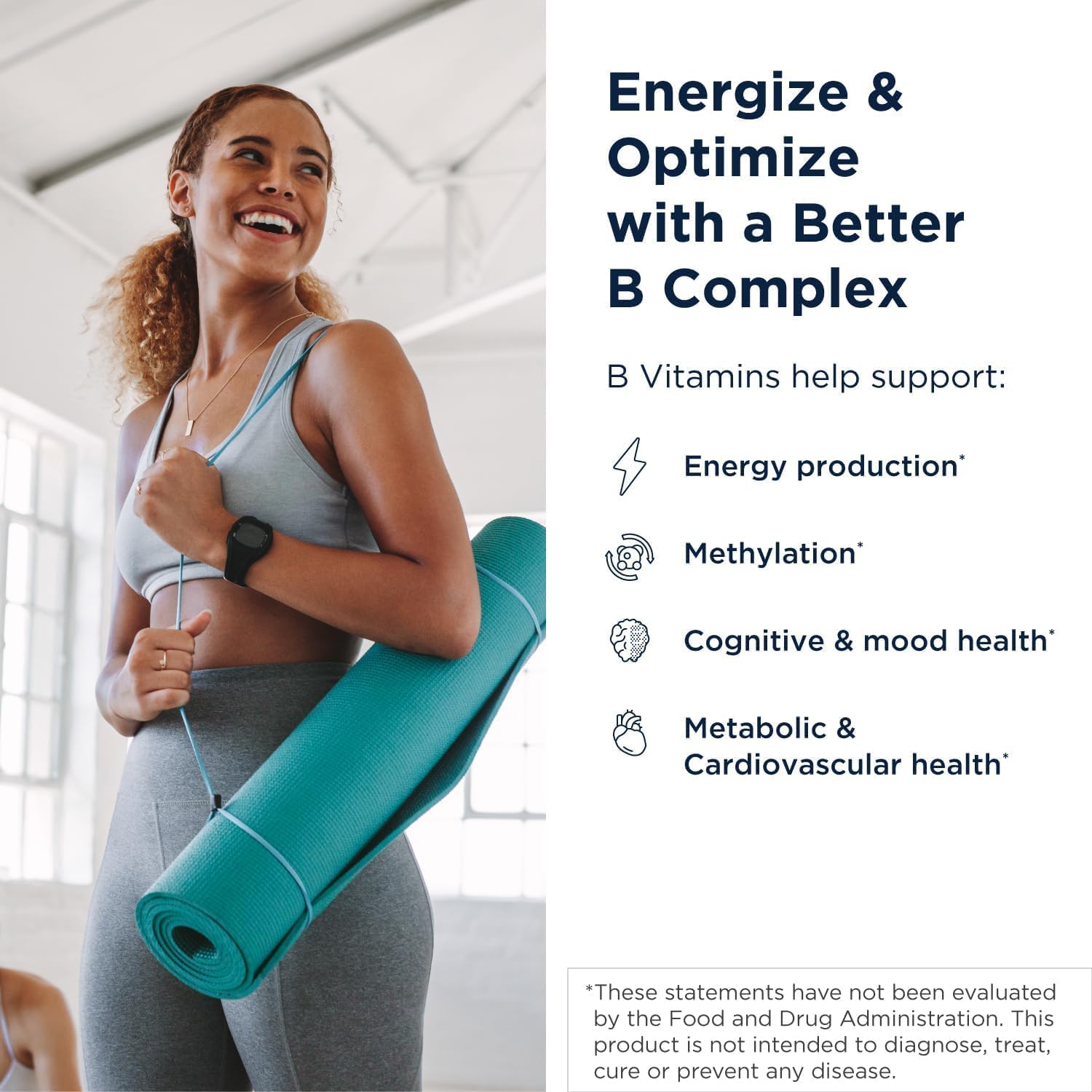 Designs for Health Vitamin B Supreme - B Complex Vitamins for Metabolism, Energy Support + Heart Health - Folate, Vitamin B12, Niacin, Biotin, Vitamin B6 + Thiamine B1 Supplement (60 Vegan Capsules)
