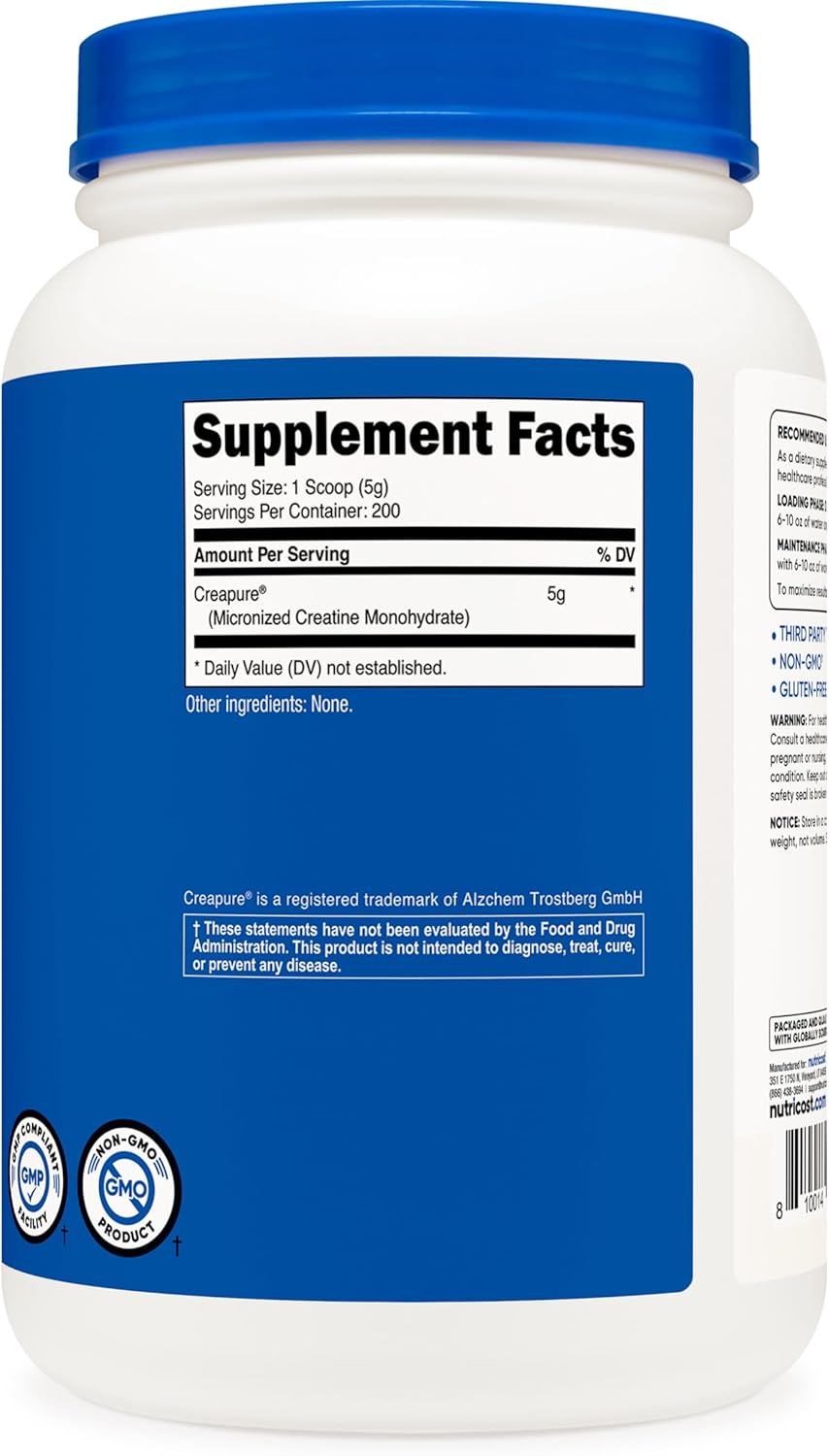 Nutricost Creapure Creatine Monohydrate Powder 1KG
