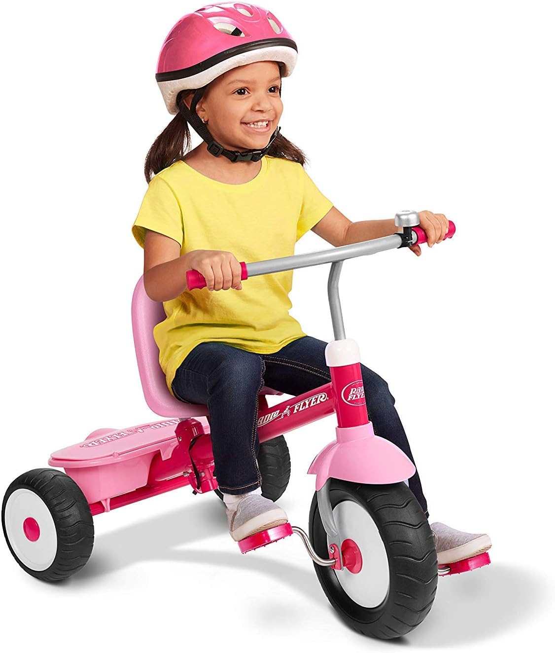 Radio Flyer Toddler Bike, Kids Bike, Outdoor Toys, Toddler Toys for Ages 2-4, Deluxe Steer Stroll Kids Tricycle, for Ages 2-5, Pink