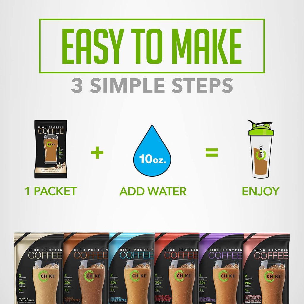 Chik Hig Protei Ice Coffe Sample Pack 2 Protein Shot Espresso  Sugar Ket Friendl an Glute Free Singl Serv Packet (packagin ma vary)