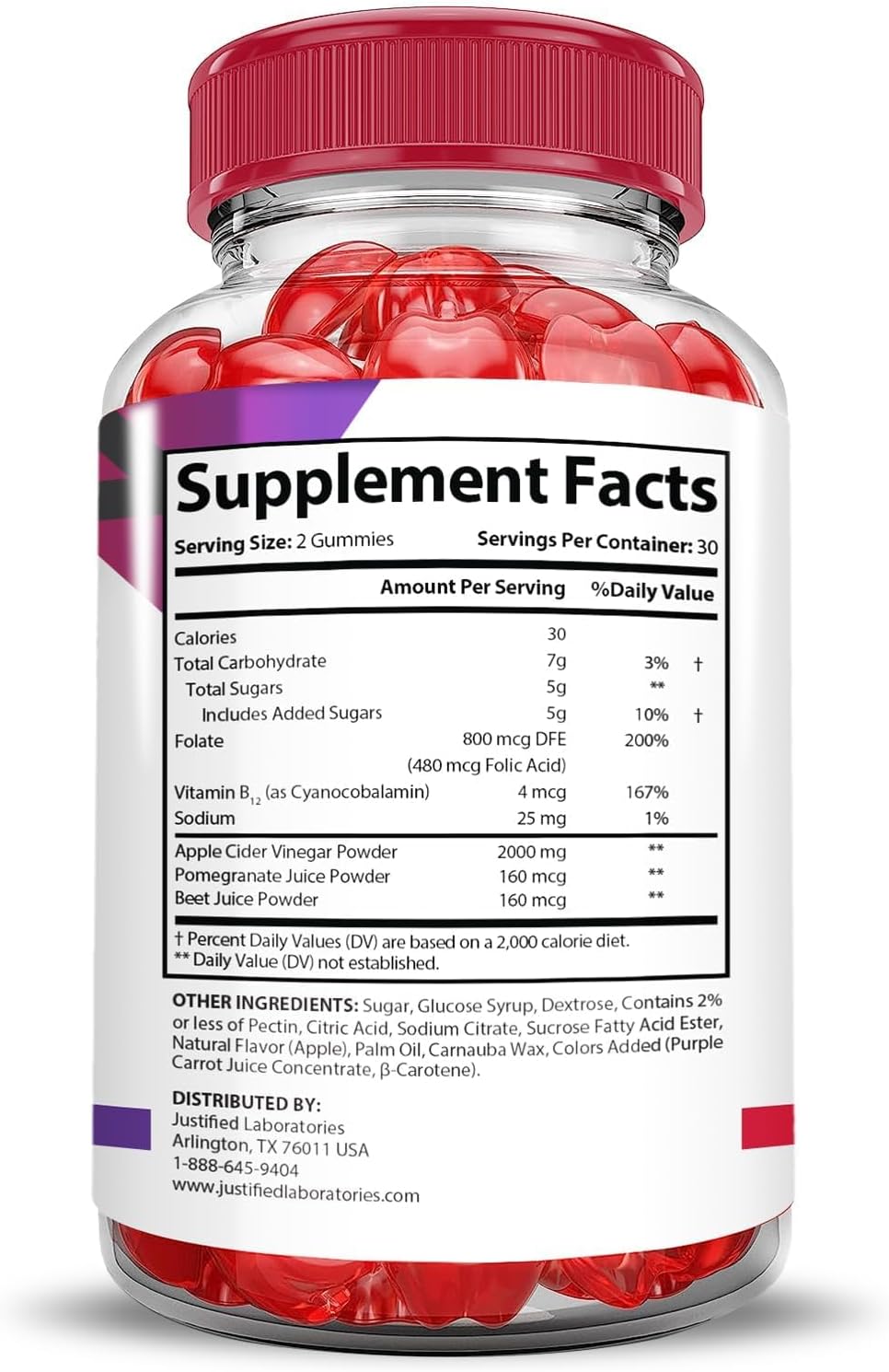 Justified Laboratories (2 Pack Premier Keto ACV Gummies Extreme 2000MG Premier Keto Gummies Apple Cider Vinegar Formulated with Pomegranate Beet Juice Powder B12 Vegan Non GMO 120 Gummys