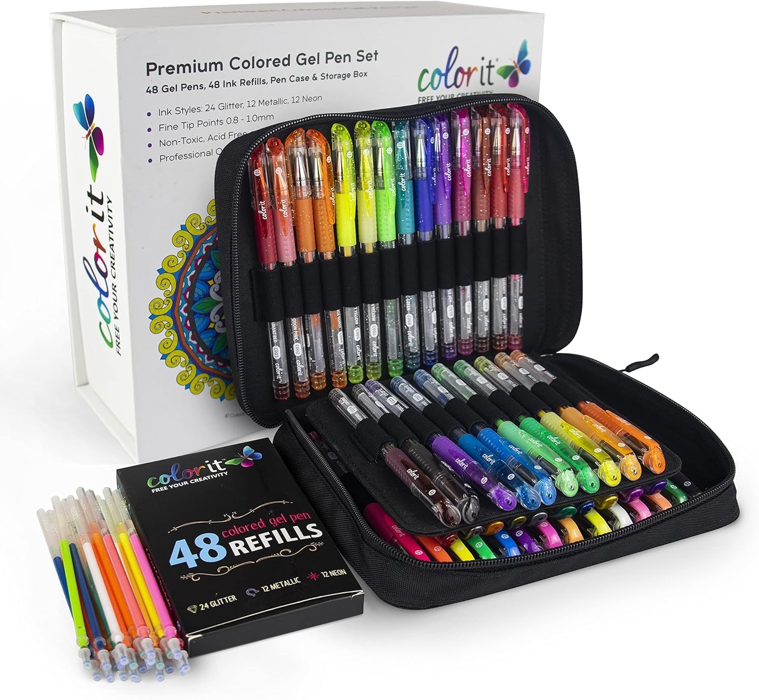 ColorI Glitte Ge Pen Fo Adul Colorin Book 9 Pac Wit Colorin Books ColorI Travelin Doodle Boo an Colorfu Flower Volum 2