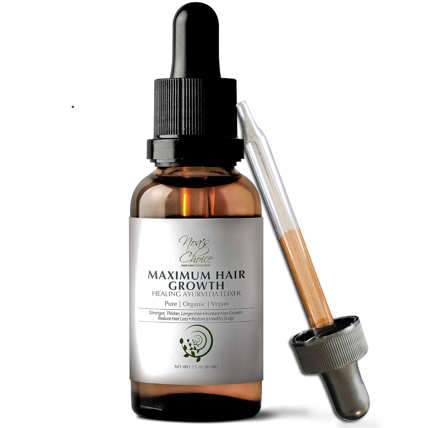Maximu Sli Noa' Choic ORGANI Ayurvedi Hai Growt Formul fo FULLER Longer Thicker Healthie Hair Reviv you Hai an Scal TODAY Bes Treatmen fo Hai Los Thinnin Hai 2. oz