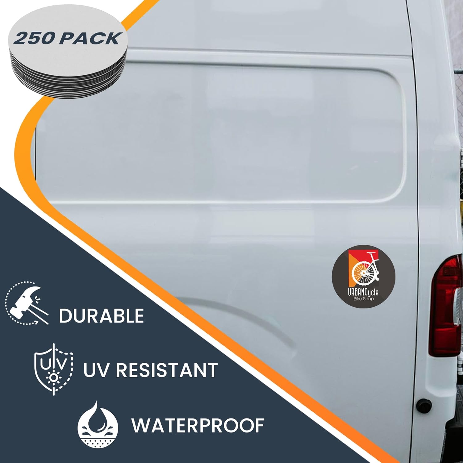 Magnet Me Up Customizable 30 Mil Round Magnet- 5¡±, 250 PK Weatherproof Car Magnet for Businesses, Sports Teams, Fundraiser, Personal Expression- Custom Text & Logo- Strong Magnetic Vinyl for Vehicles