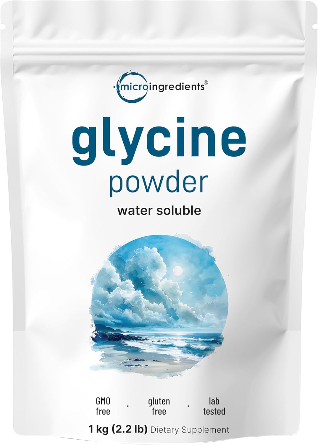 Micr Ingredient Glycin Powder 1K (2. Pounds) Glycin 1000m Pe Serving Support Restfu Slee an Neurotransmitter Wate Solubl an Product o USA
