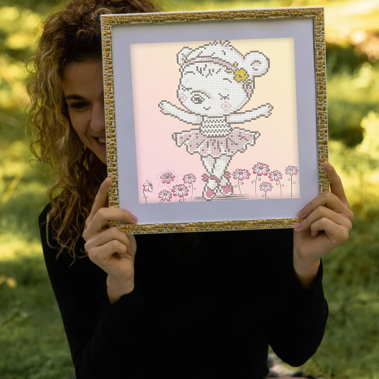DIAMON DOT Balle Bea Danc Diamon Paintin Kit fo Adult Diamon Ar Kit Relaxin Creativ Craf Ki wit Dot Gem 12.6inchx12.6inch