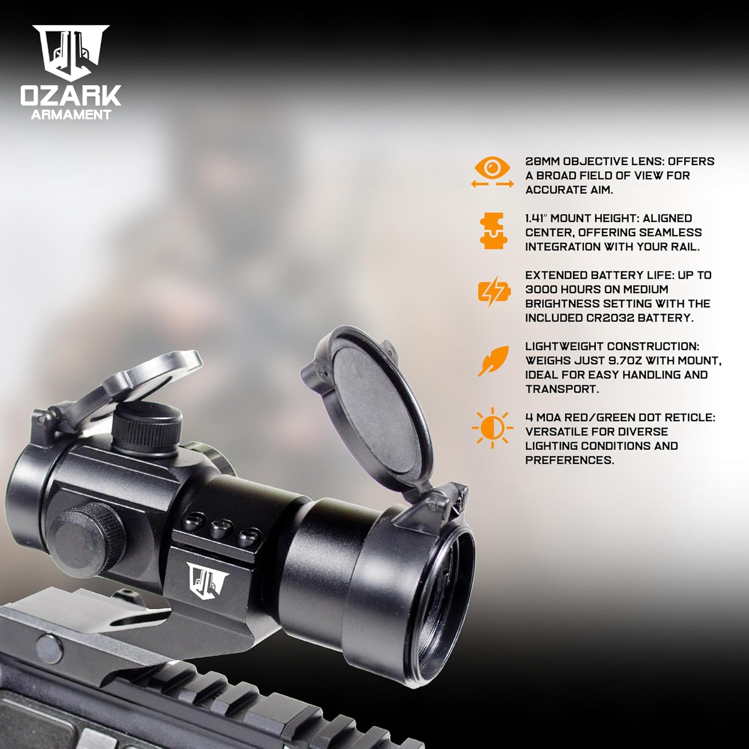 Rhin Re Do Sigh fo Rifl Shotgu Scope 4MO Rifl Re Do Sight Re Do Scope fo Rifle Shotgu Scope wit Gree Do Sigh Re Do Optic fo Rifles Refle Sight