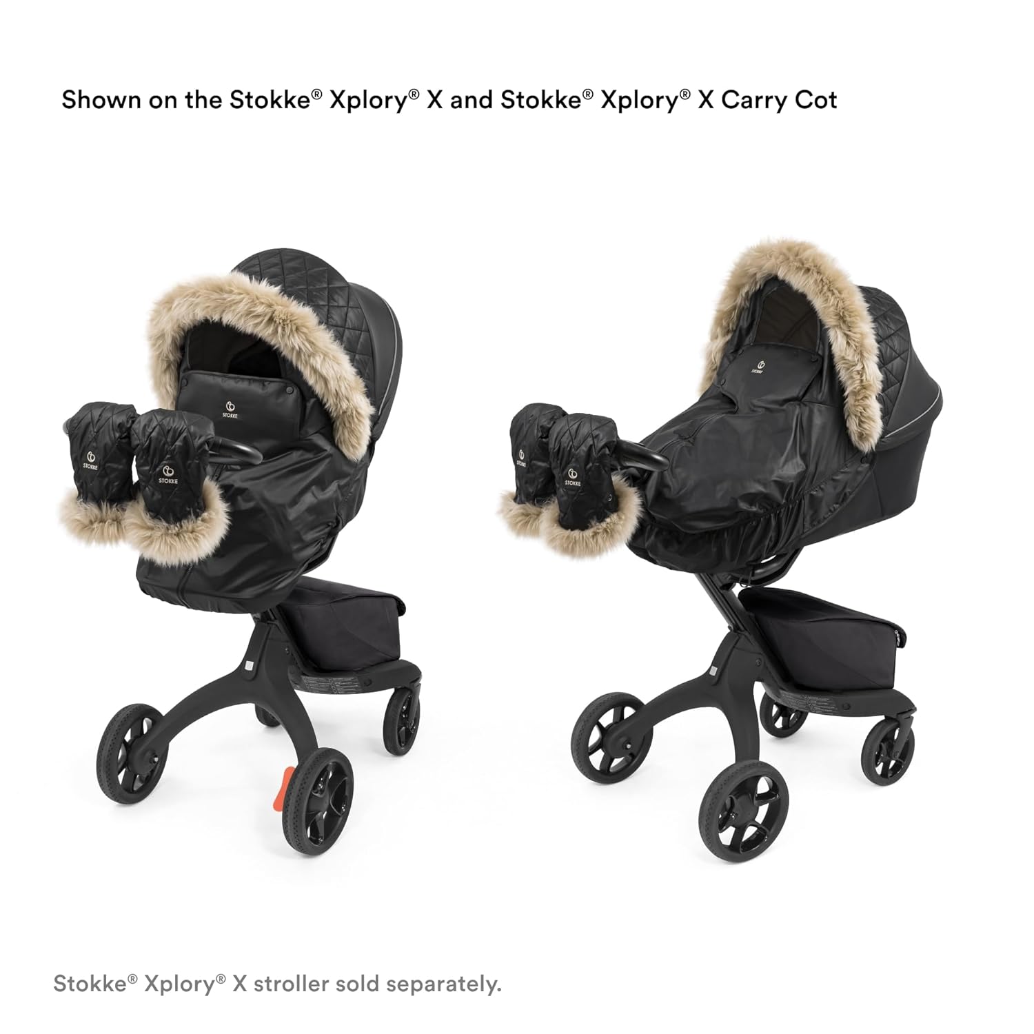 Stokk Xplor Winte Kit Ony Blac Protect Bab fro Col Weathe Win Include Fleec Mitten fo Parent PFC-Fre Fabrics Reflectiv Zipper Genuin Sheepski Rims