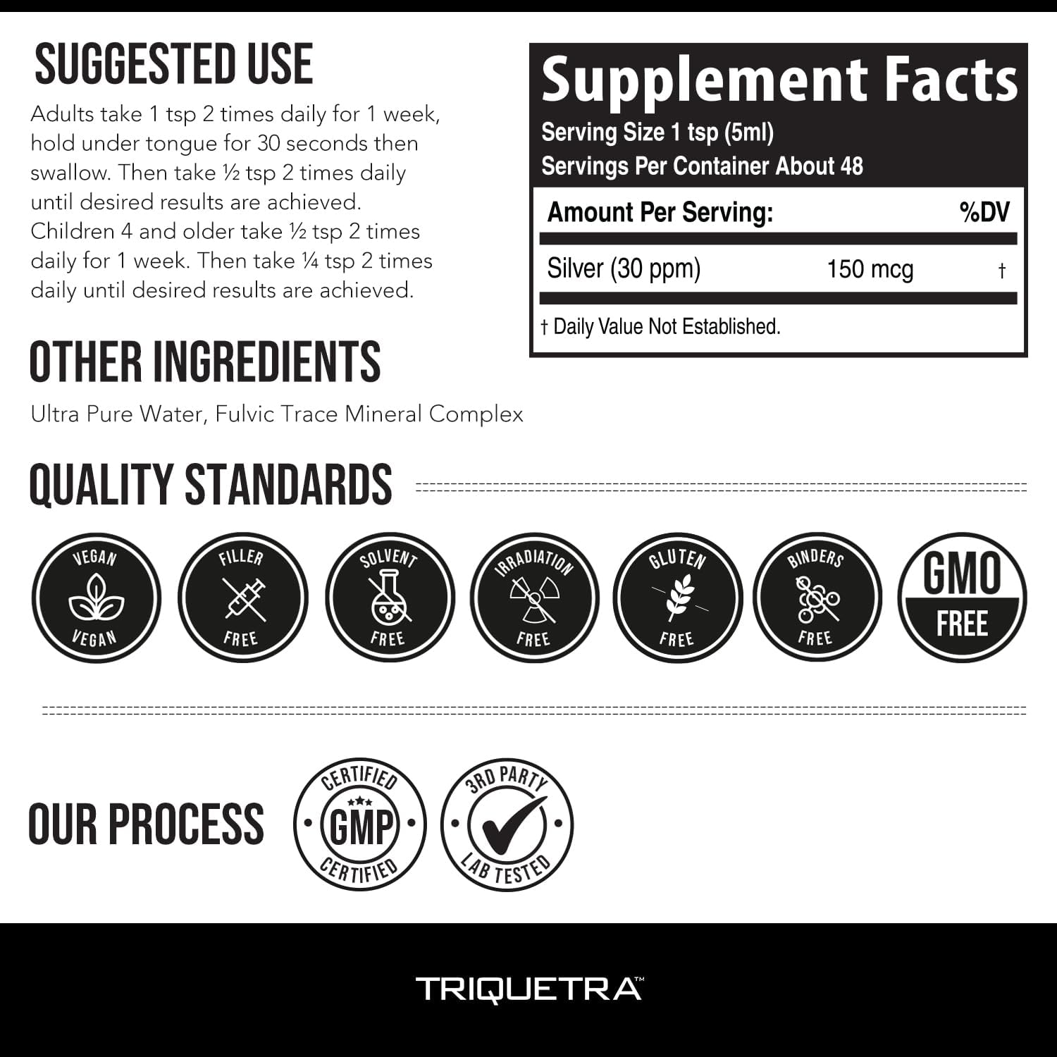 Colloidal Silver - 8 oz, Glass Bottle, Vegan, Safe Doses with Highest Effectiveness - Nano Ions, 30 PPM - Immune Support (48 Servings)