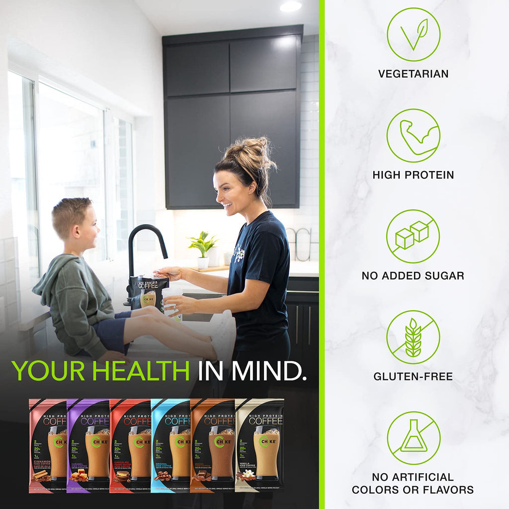 Chik Hig Protei Ice Coffe Sample Pack 2 Protein Shot Espresso  Sugar Ket Friendl an Glute Free Singl Serv Packet (packagin ma vary)