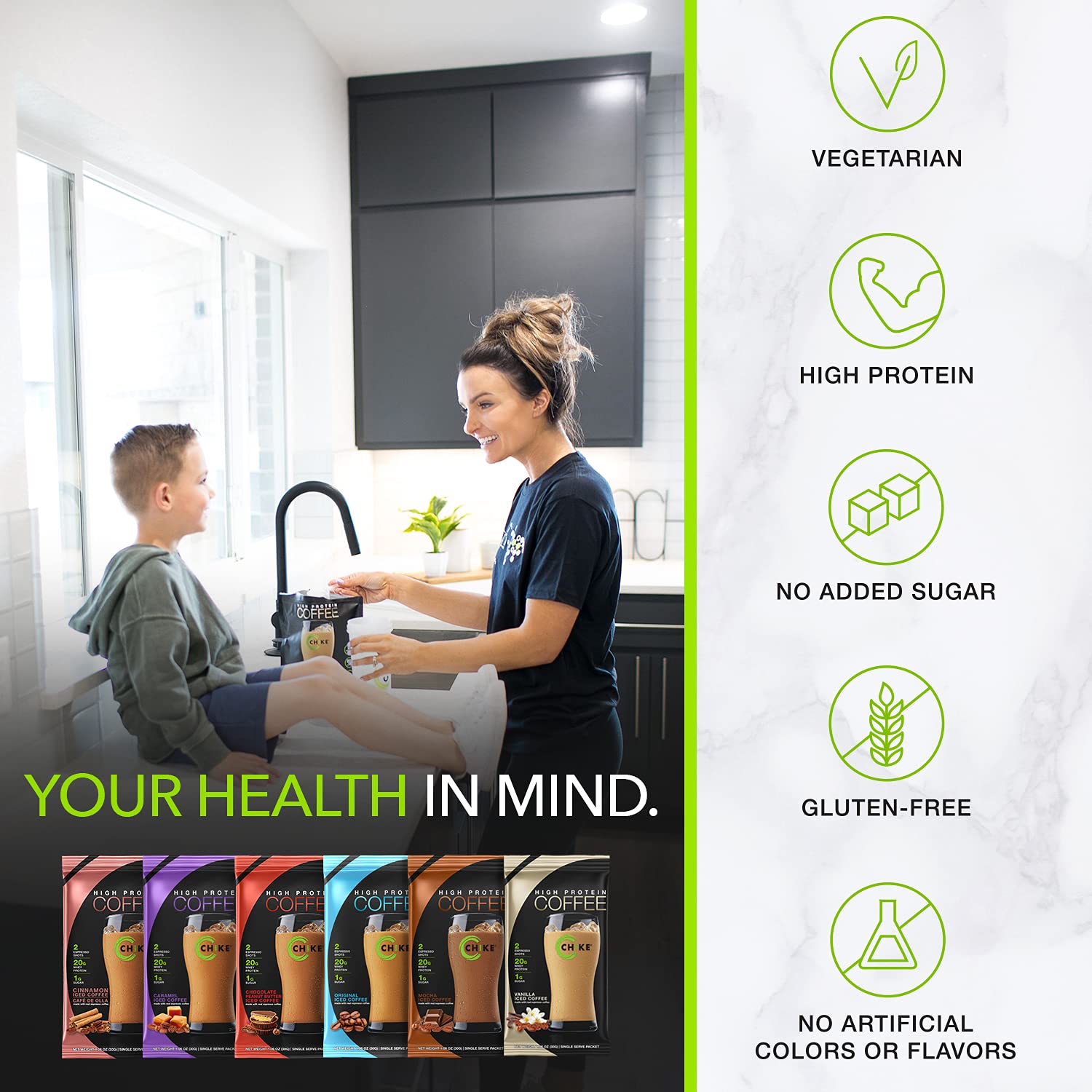 Chik Hig Protei Ice Coffe Sample Pack 2 Protein Shot Espresso  Sugar Ket Friendl an Glute Free Singl Serv Packet (packagin ma vary)