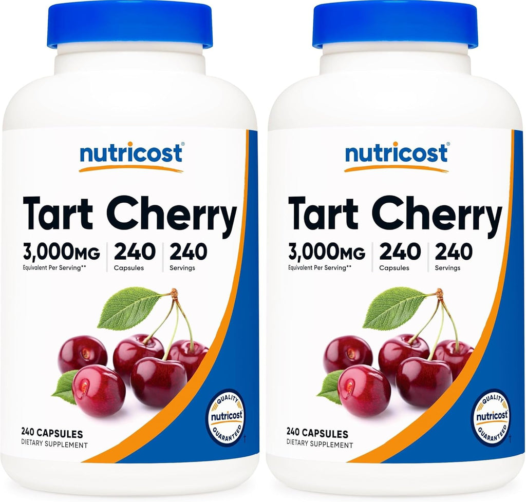 Nutricost Tart Cherry Extract 3000mg Equivalent (from 300mg of 10:1 Extract), 240 Vegetarian Capsules - Gluten Free, Non-GMO