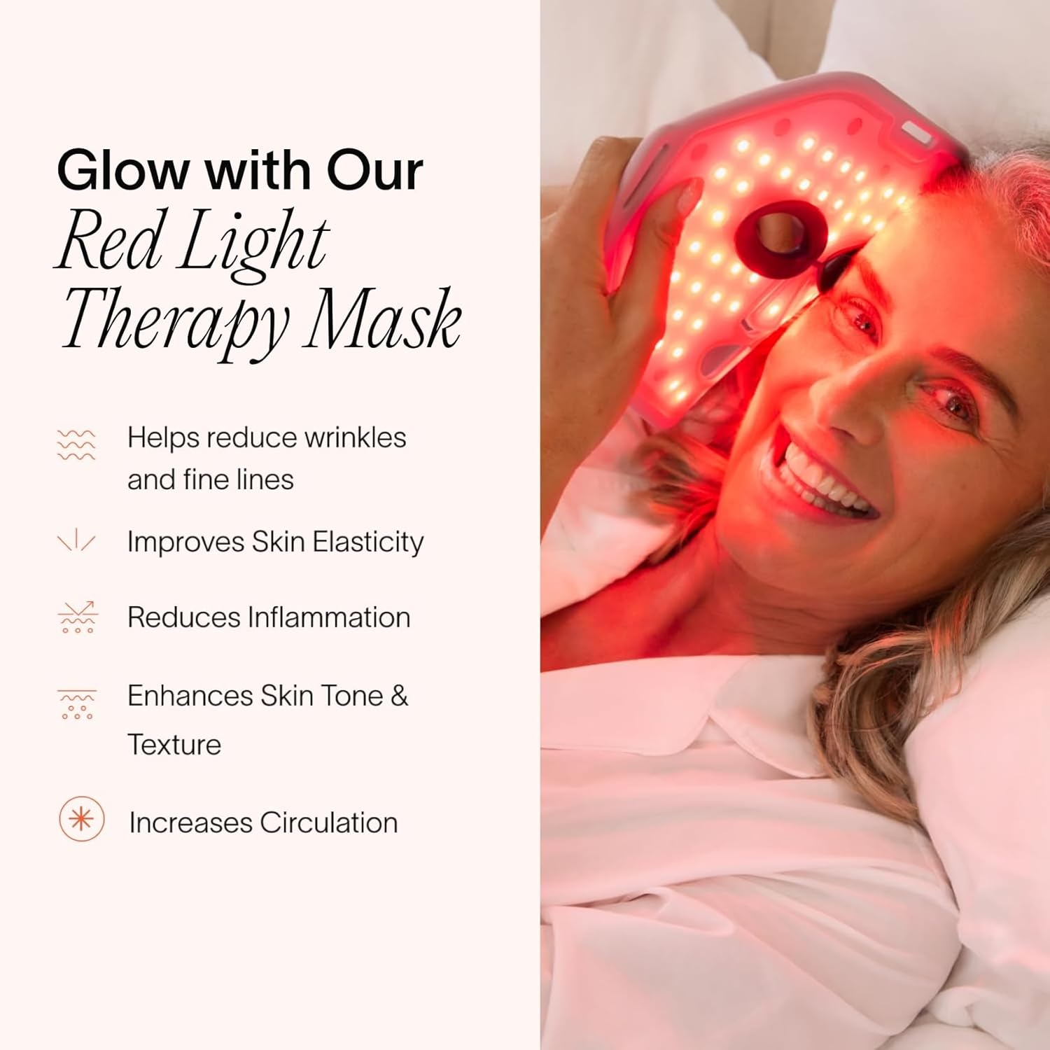Solawav Re Ligh Therap Mas fo Fac Re Near-Infrare Le Ligh Devic Reduce Appearanc o Fin Line Wrinkle Improve Firmness Elasticity Textur 10-Mi Anti-Agin Treatment