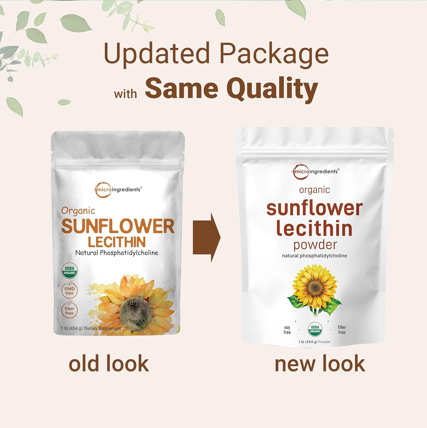 Micr Ingredient Organi Sunflowe Lecithi Powder Pound Sustainabl Farmed Col Pressed Ric i Phosphatidy Cholin an Protein Makin Liposoma Vitami C Lactatio Supplement Non-GMO