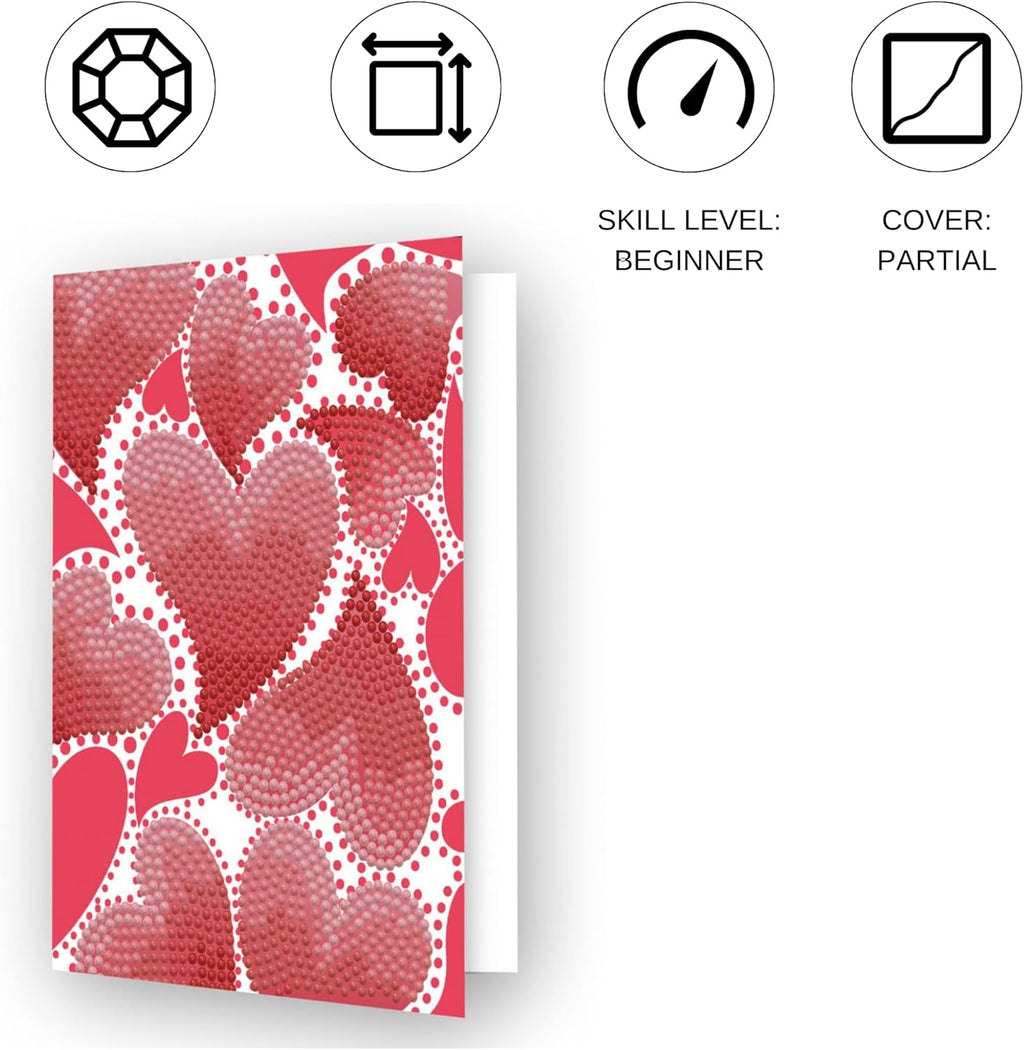 DIAMON DOT Heart Swir Diamon Ar Cards Handmad Diamon Paintin Card Kit Handmad Greetin Card Kit fo Valentine Note an Specia Occasions
