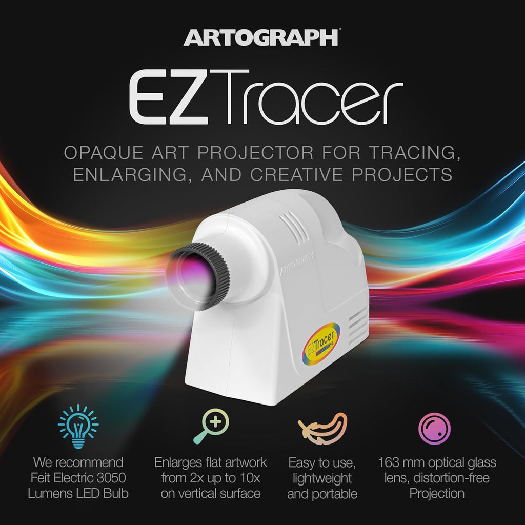 Artograph EZ Tracer Opaque Art Projector, 2X to 10X Image Artwork Enlargement - Portable Light for Wall Art, Murals, Drawing, Sketching, Pattern Tracing, Crafts and Learning, 4inch x 4inch Copy Size