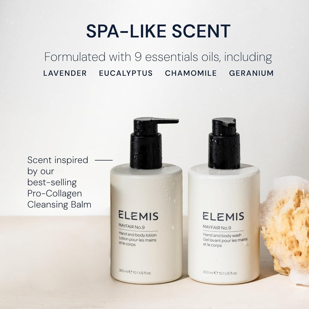 ELEMIS Mayfair No.9 Hand Body Wash, Cleanses, Hydrates, and Refreshes, 95% Biodegradable, PEG- and SLS-Free, Refillable + Recyclable Bottle, 300ml
