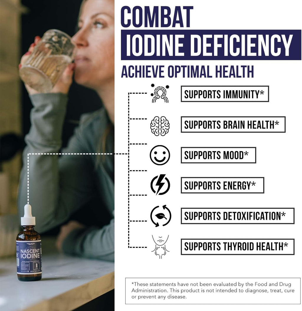Nascen Iodin Supplemen 40 Servings Glas Bottle Vegan 180 mc 60 mc pe Dro Pure Clea Colo Support Thyroi Health Energy Immunit Metabolis ( oz.)