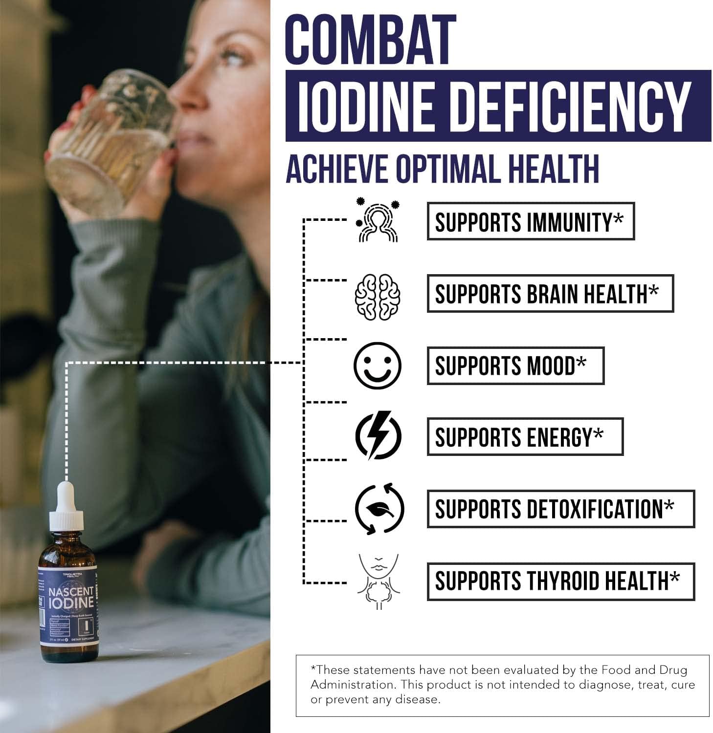 Nascen Iodin Supplemen 40 Servings Glas Bottle Vegan 180 mc 60 mc pe Dro Pure Clea Colo Support Thyroi Health Energy Immunit Metabolis ( oz.)