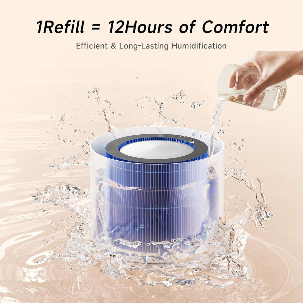 Afloi Humidifie an Ai Purifie i One Ai Purifie an Evaporativ Humidifie Comb fo Home 24d Quie Ai Cleane Remov Pet Dus Dande Hai Allerg Polle Smok Smel fo Room