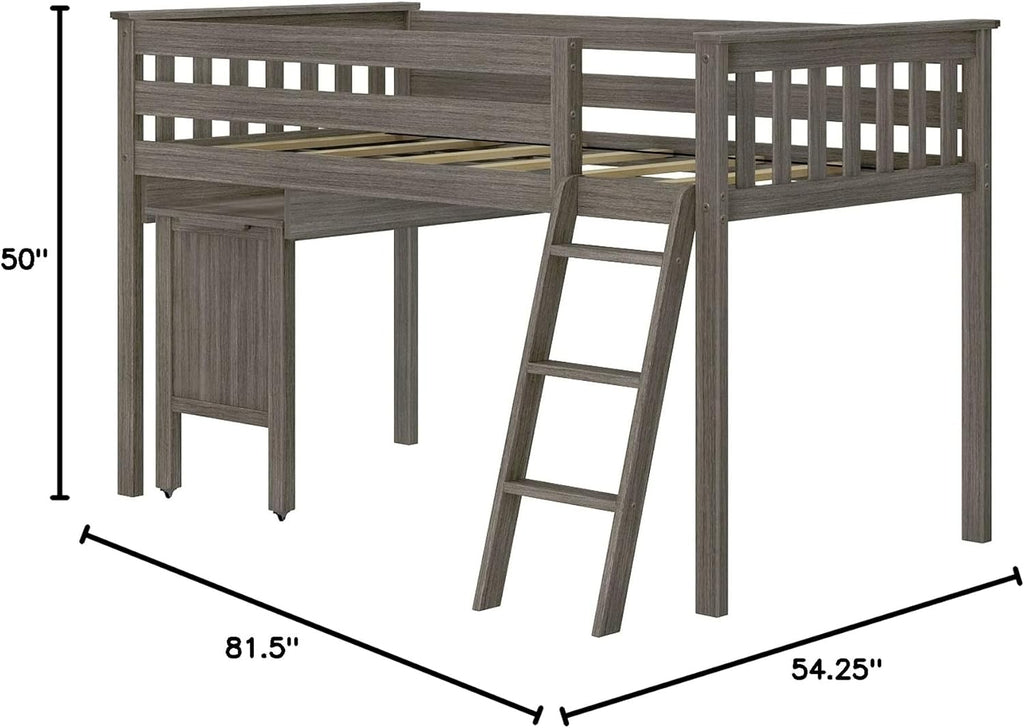 Ma Lil Lo Lof Bed Twi Be Fram Fo Kid Wit Pull-Ou Desk Clay