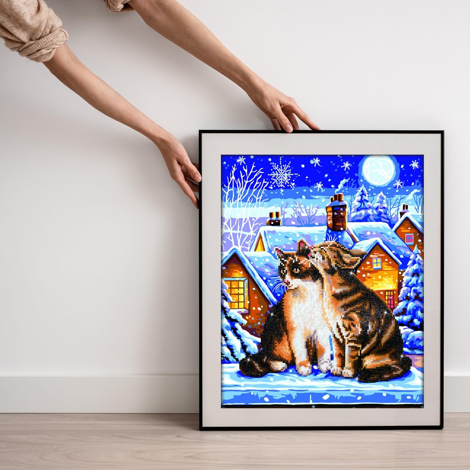 DIAMON DOT Star Whisker Cat Diamon Paintin Kit fo Adult Diamon Ar Kit Relaxin Creativ Craf Ki wit Dot Gem 16inchx20inch