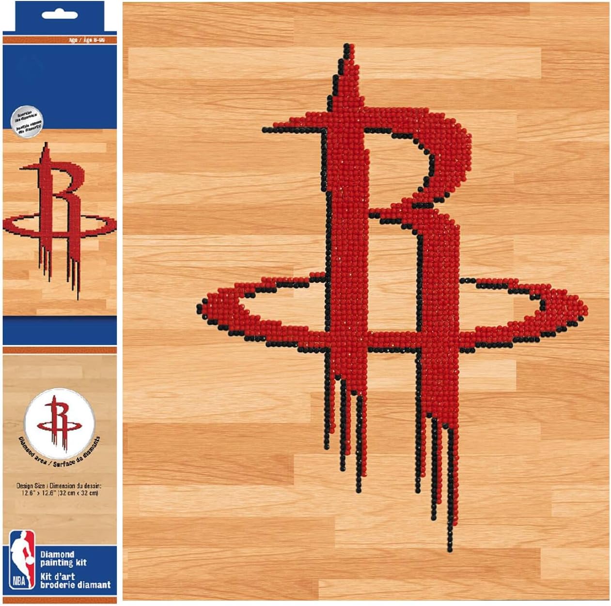 DIAMON DOT NB Housto Rocket Basketbal Diamon Paintin Kit fo Adult Diamon Ar Kit Relaxin Creativ Craf Ki wit Dot Gem 12.6inchx12.6inch
