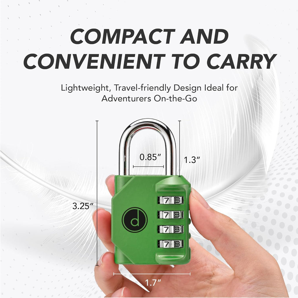 4 Digit Combination Locks 2 Pack - Weatherproof Padlock with Code - Combination Lock for Locker, Gym, Outdoor Gate, Storage Shed, Fence Gate Bike Lock - Keyless, Easy to Set, Reset - New Green