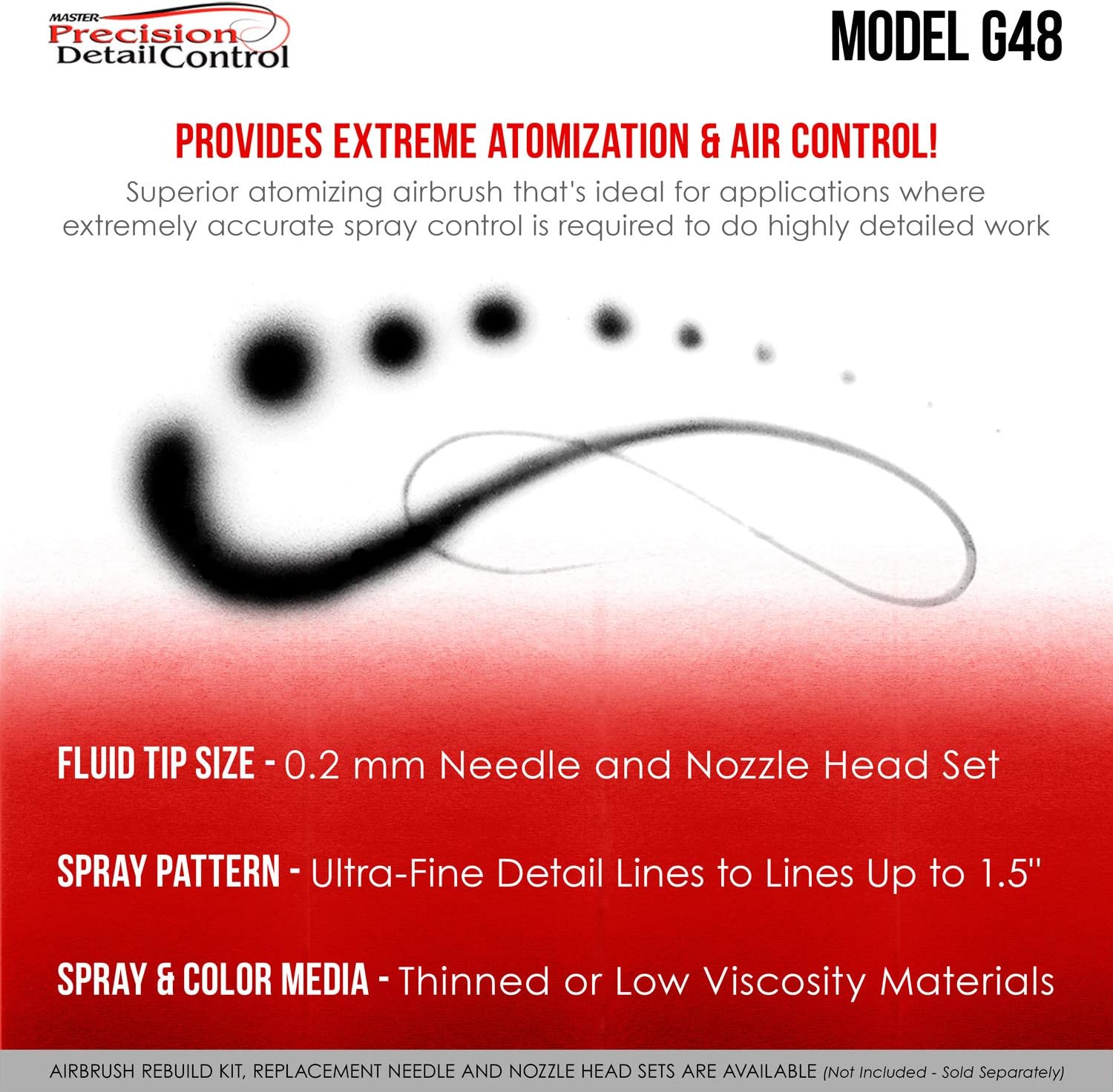 Maste Airbrus Hig Precisio G4 Dual-Actio Gravit Fee Airbrush 0. m Tip Smal 1/1 o Cup Ai Control