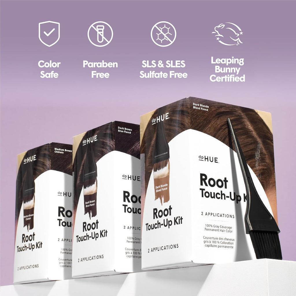 dpHUE Root Touch-Up Kit, Dark Blonde - Permanent Hair Color for Gray Coverage - Includes Two Applications - Paraben, SLS SLES Sulfate Free - Leaping Bunny Certified