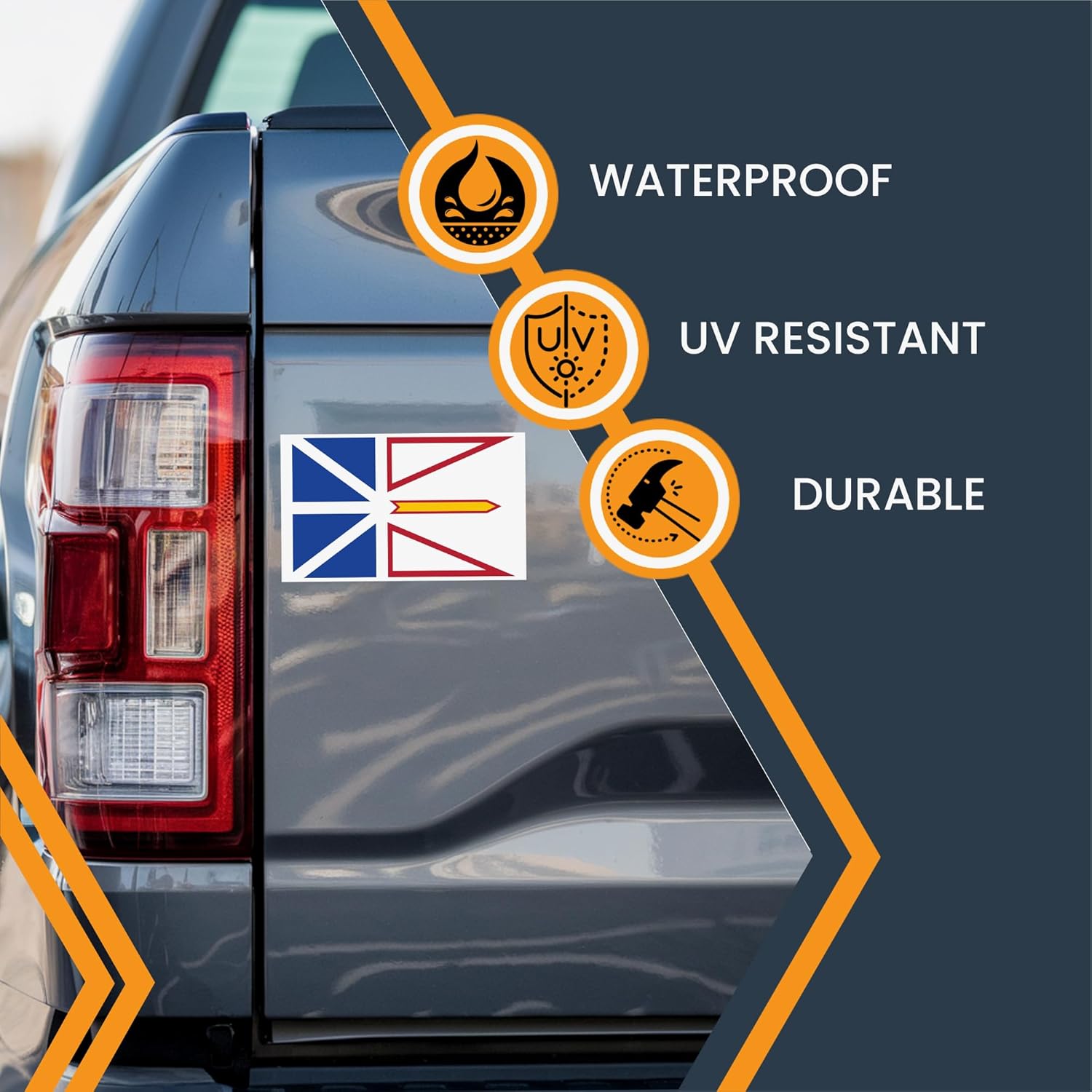 Magne M U Newfoundlan Fla Magnet 4x Inches Flexibl Magneti Decal Heav Dut Viny Magne fo Car Truck SUV Fridge Locker Canadia Provinc Souvenir Mad i USA
