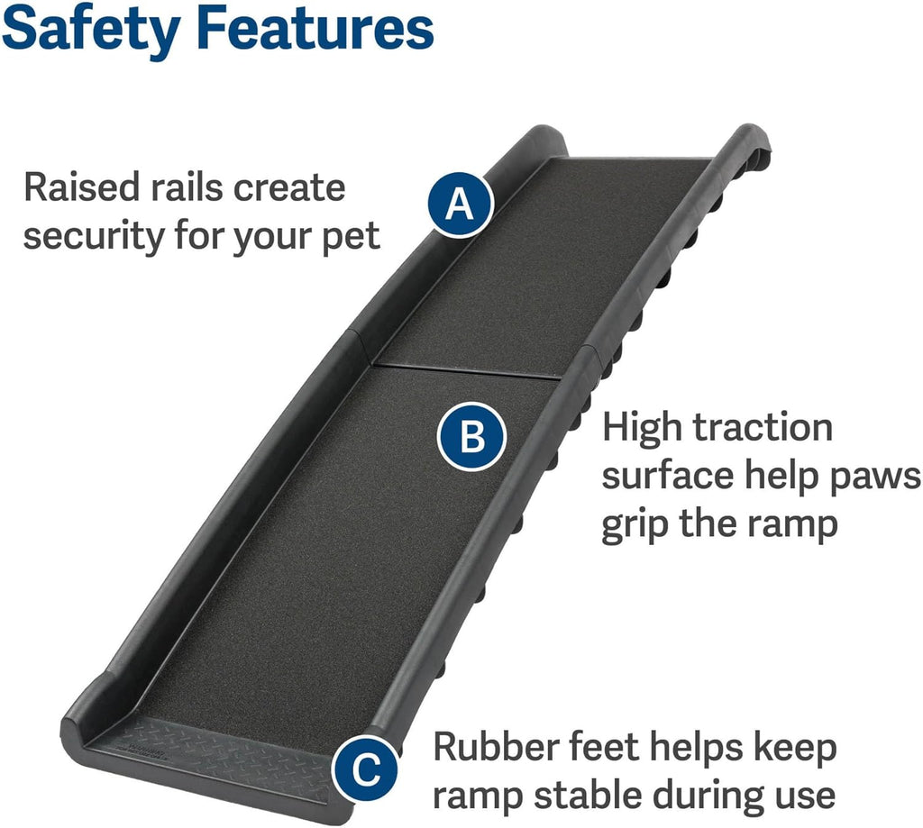 PetSaf Happ Rid Foldin Do Ram SU Compatibl Lightweigh Pe Ram wit Hig Tractio Walkin Surfac Join Strai Protectio Secur Foldabl Desig fo Compac Storage