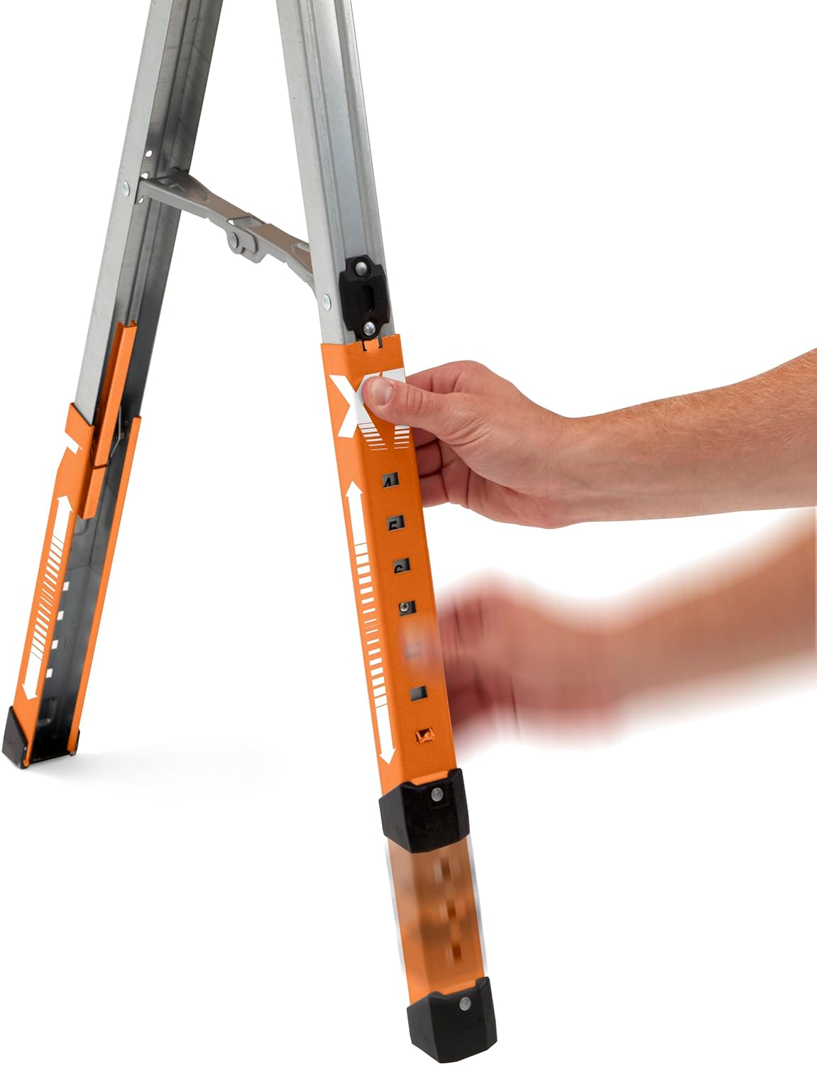 Bor Portamat Speedhors X Sawhors Pair Tw pack 30-3 inc heigh adjustabl Legs Meta To fo 2x4 Heav Dut Pr Benc Sa Hors fo Contractors Carpenter PM-4550T,Orange
