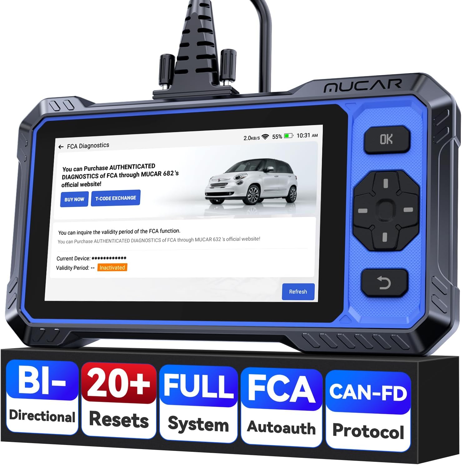 OBD Scanner MUCA 68 AI-Assiste Ca Diagnosti Tool Automotiv Bidirectiona Sca Tool Ful System Ca Diagnosti Scanner Scanne fo Ca wit 20 Reset CA F FC SGW Lifetim Update
