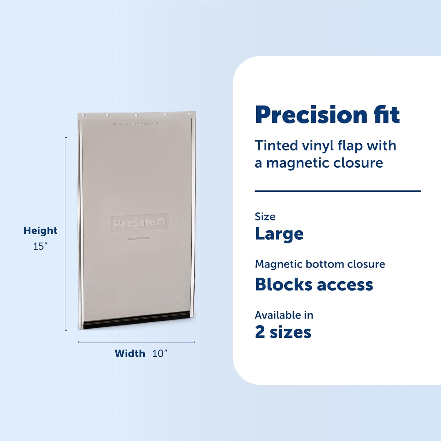 PetSafe Classic Replacement Flap - Maintains Weather Seal - Soft Tinted Vinyl Flap with Magnetic Closure - Compatible with Wall Entry Patio Panel Pet Doors - Easy to Install - Large