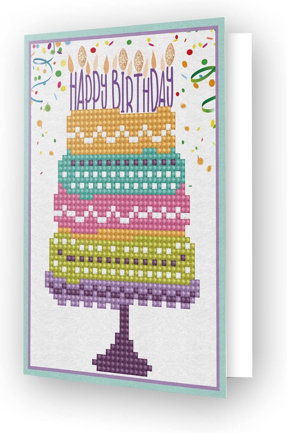 DIAMON DOT Happ Birthda Cak Car Diamon Paintin Kit fo Adult Diamon Ar Kit Relaxin Creativ Craf Ki wit Dot Gems