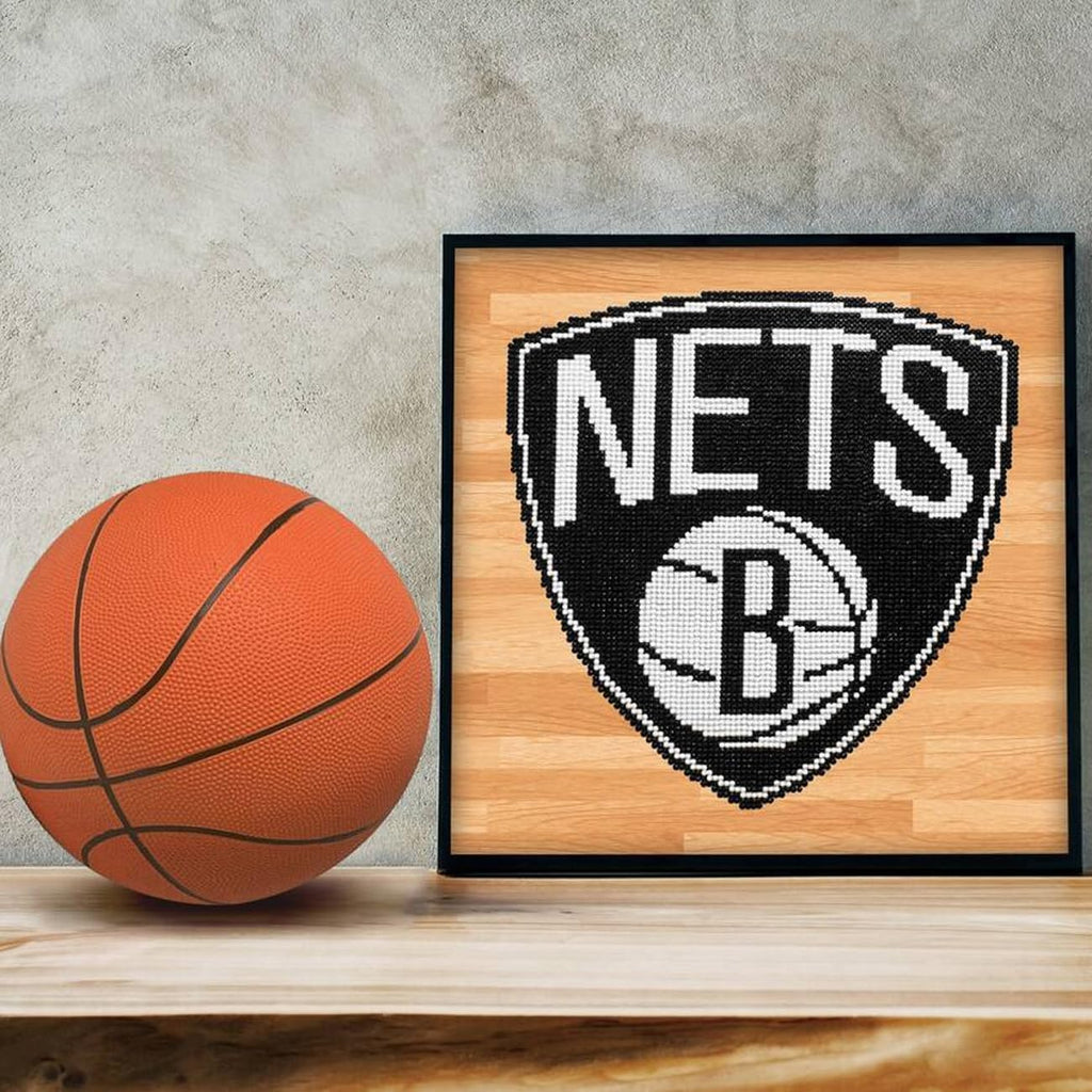 DIAMON DOT NB Brookly Net Basketbal Diamon Paintin Kit fo Adult Diamon Ar Kit Relaxin Creativ Craf Ki wit Dot Gem 12.6inchx12.6inch