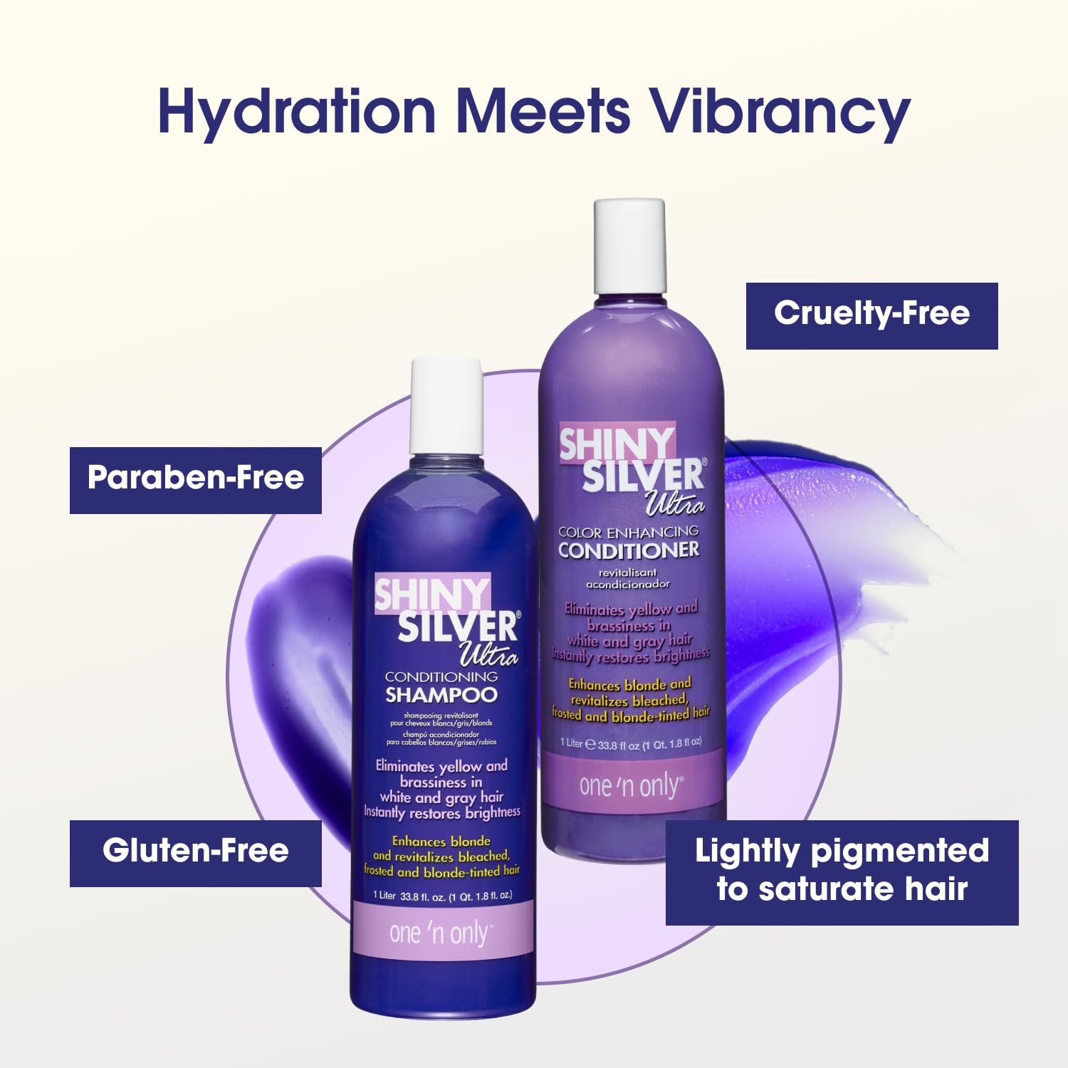 On ' Onl Shin Silve Purpl Shampo Hai Conditione Se Arga Oi Tonin Hai Ki fo Blonde Gray Whit Highlighte Hai Moisturizes Brighten Reduce Brassines (33. oz)