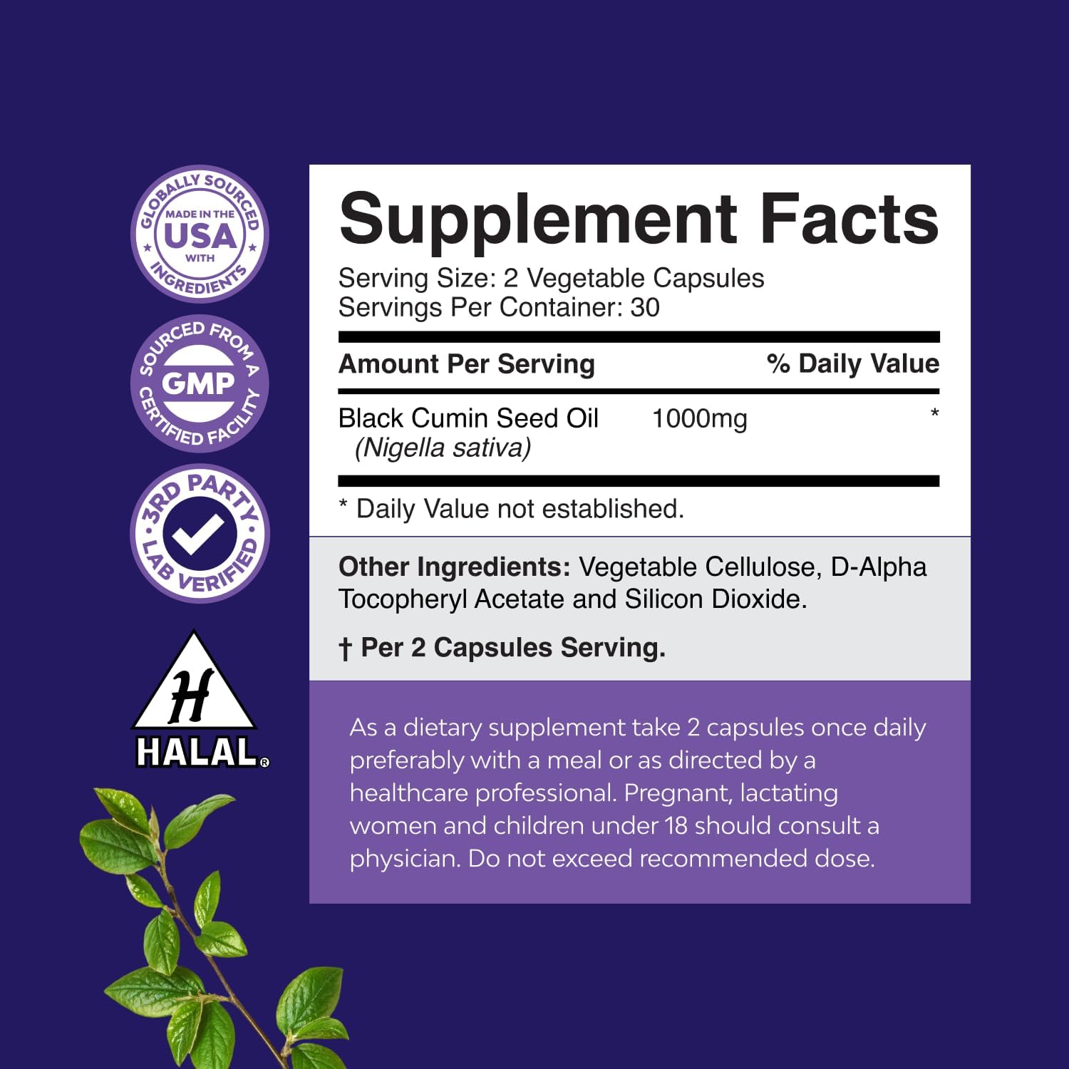 Vega Blac See Oi Capsule Col Presse Nigell Sativ Blac Cumi See Oi Capsule wit Omeg  Antioxidant an Thymoquinon fo Hai Growt Immun Suppor Join Healt an Digestion