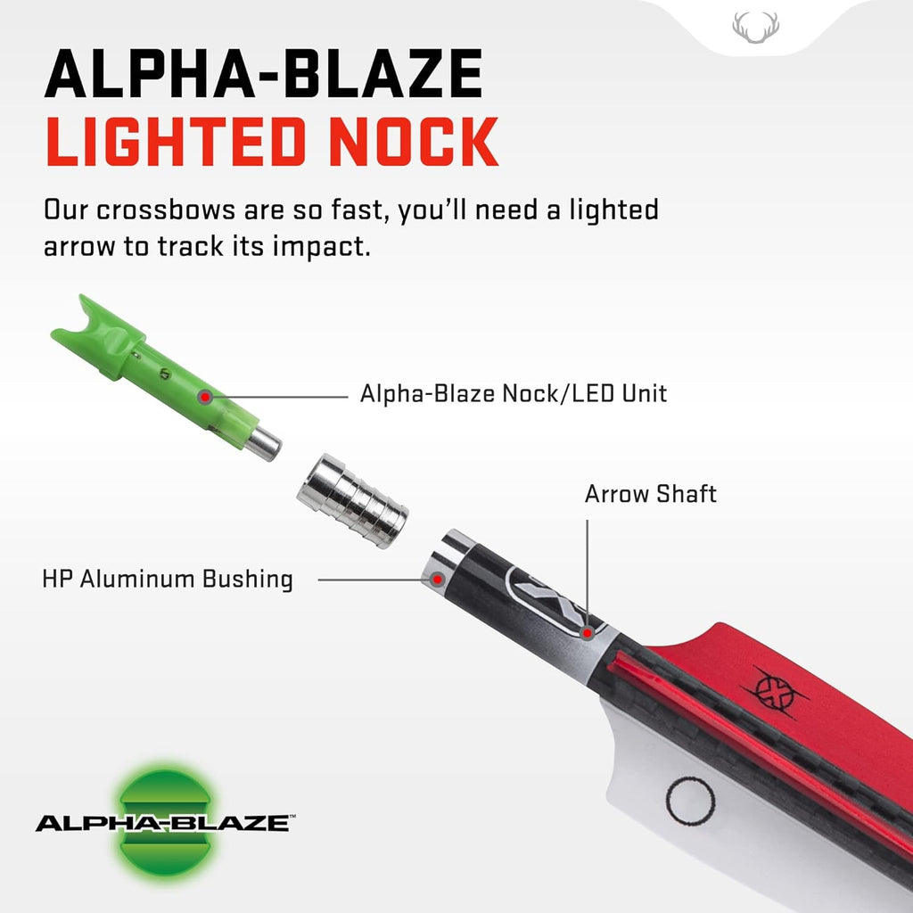 TenPoin Lighte Pr Elit 400-20inc Carbo Crossbo Arrows Pac o  wit Alpha-Blaz Lighte Noc Alpha-Noc H H Aluminu Bushin Essentia fo Crossbo Hunting