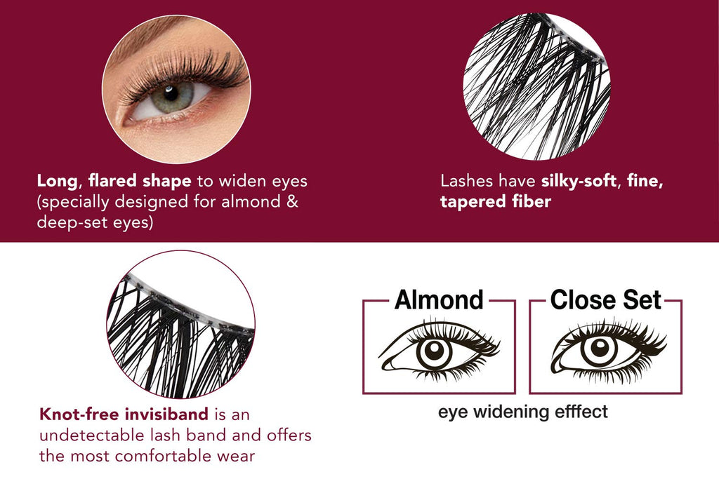 Ardell Extension FX D Curl False Eye Lashes for Eye Widening Effect, 4 pack